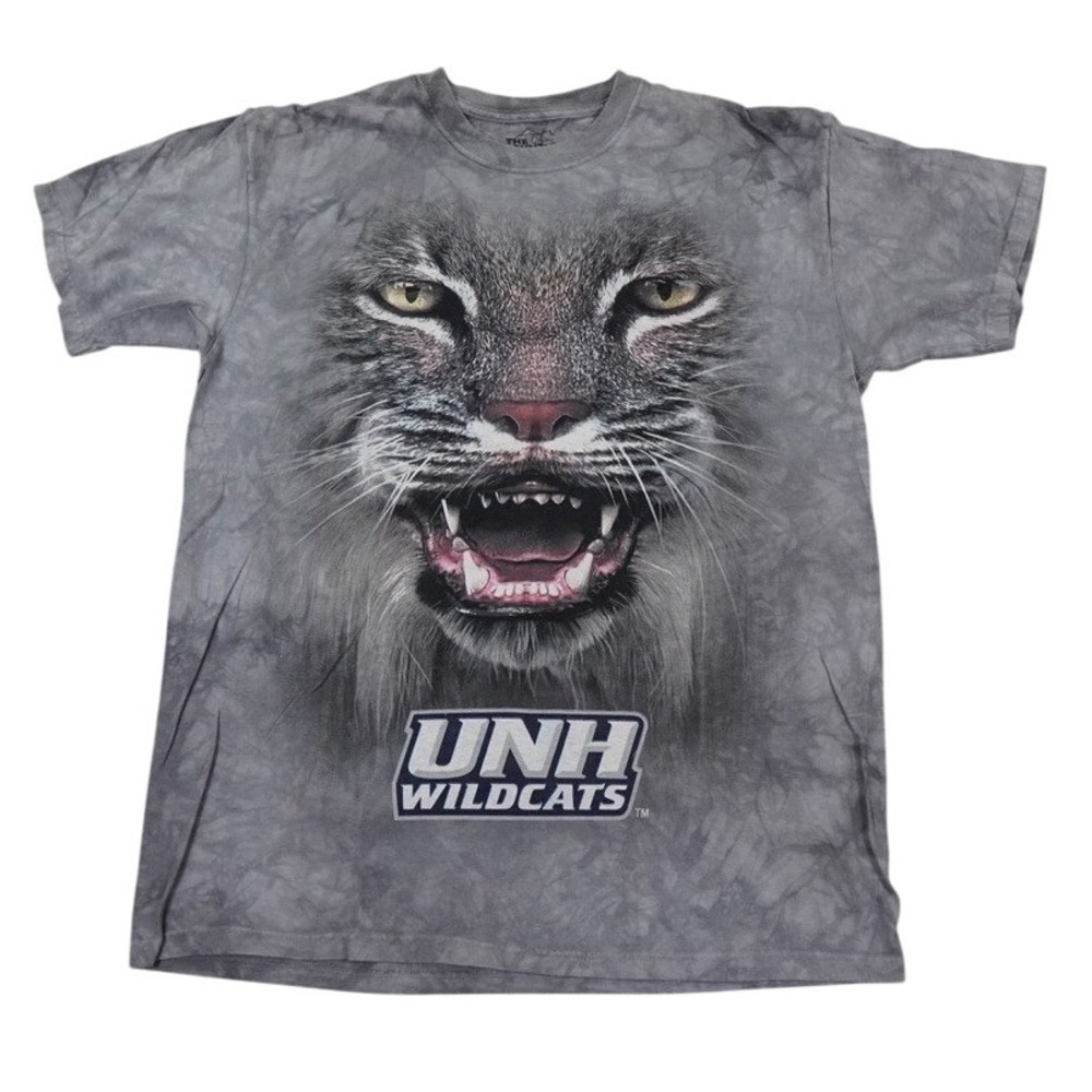 The Mountain T Shirt Mens L‎ Grey UNH Wildcats Graphic Tie Dye Streetwear Tee